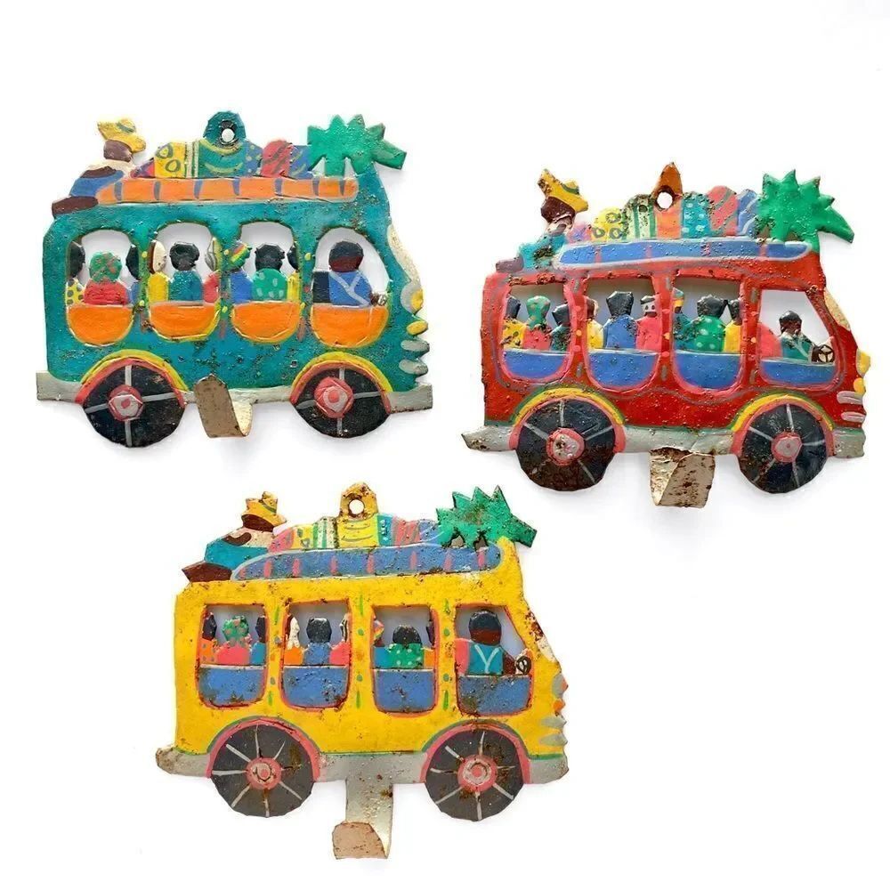 Haitian Metal Bus Hooks Wall Art